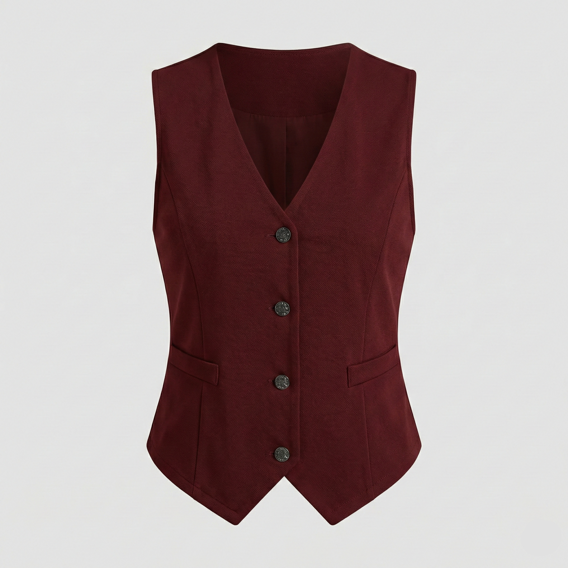 Tailored waistcoat vest with button-down front and welt pocket details