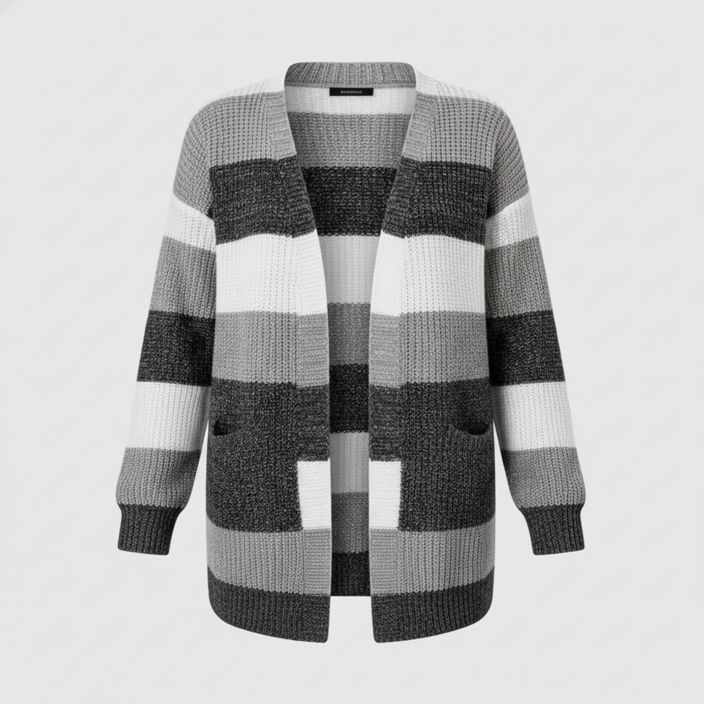 Striped cardigan with open front