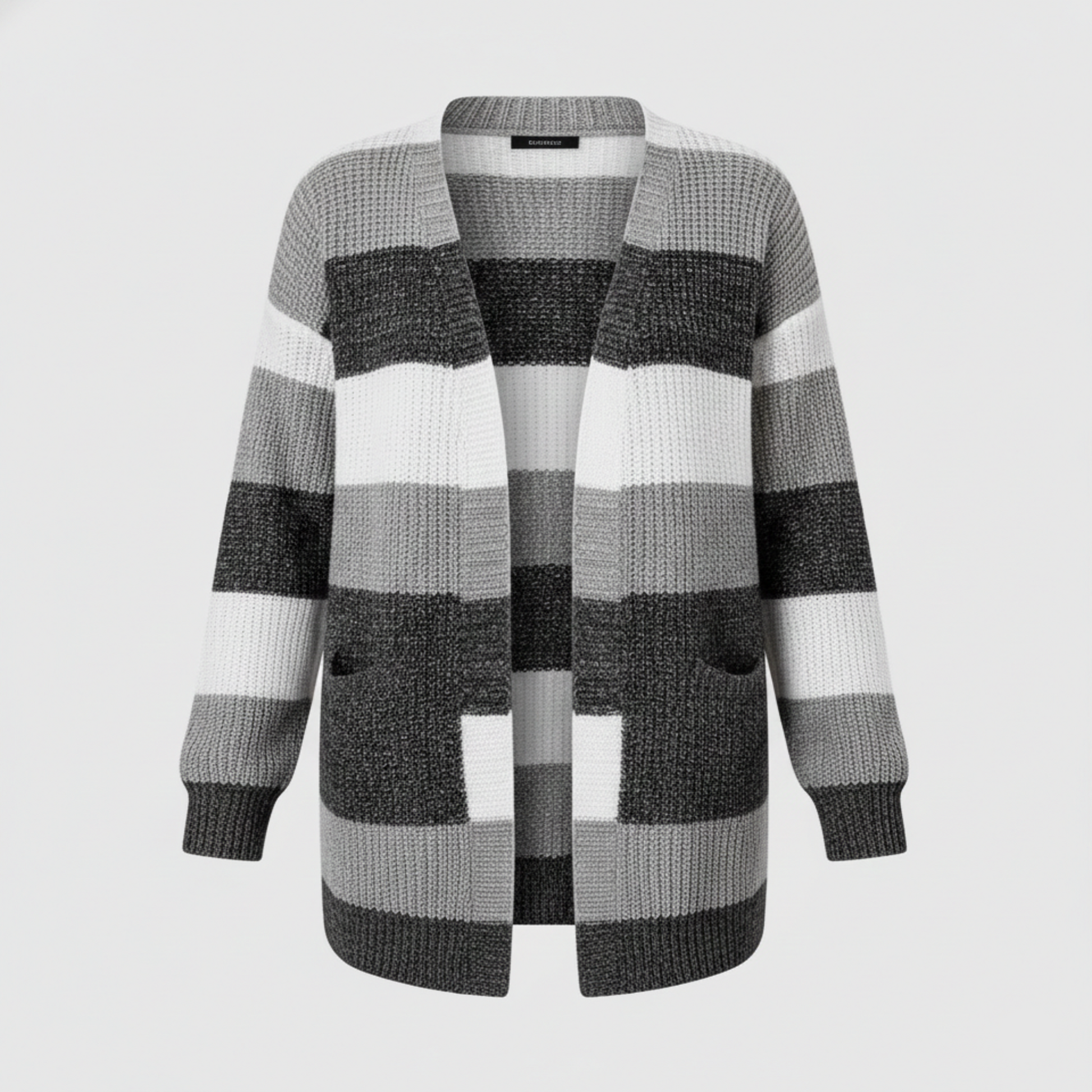 Striped cardigan with open front