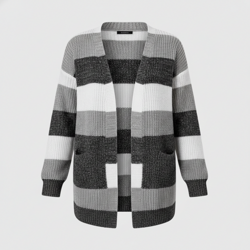 Striped cardigan with open front