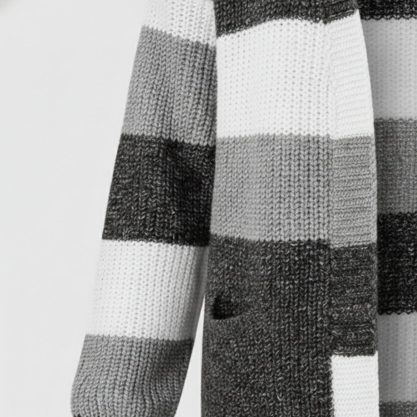 Striped cardigan with open front