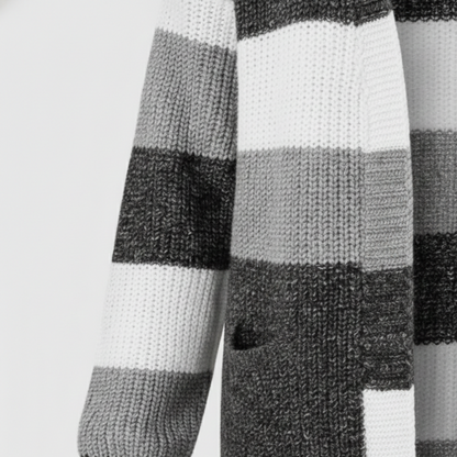 Striped cardigan with open front